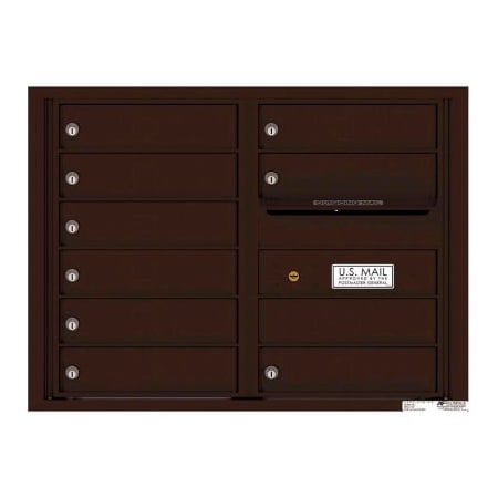 Florence Mfg Co Florence Versatile 4C Mailbox 4C06D-09, 23-1/4"H, 9 Mailboxes, Front Loading, Aluminum, Brown, USPS 4C06D-09DB